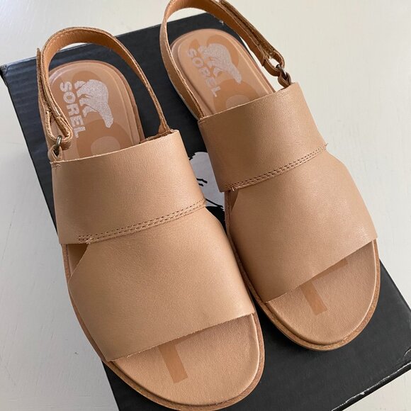 NIB NEW Sorel Ella II Slingback Beige Sea Salt Women's 7.5 - Picture 3 of 6